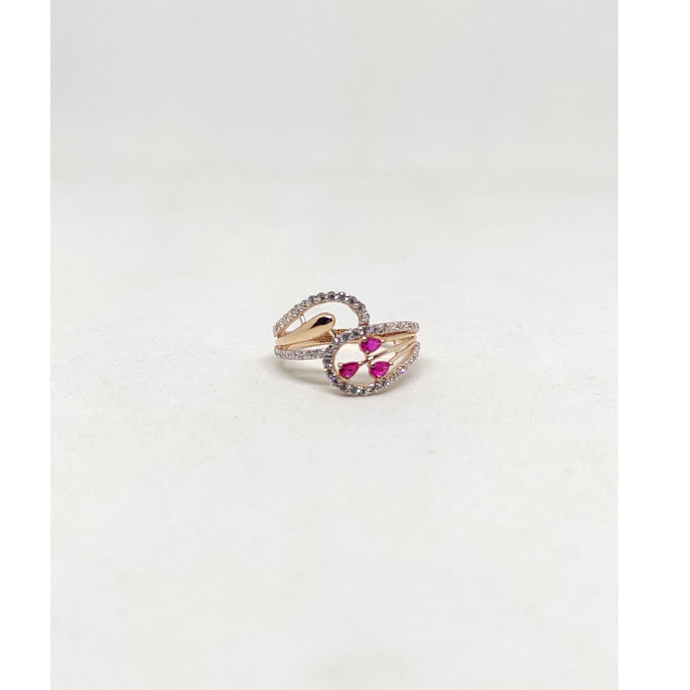 18k Rose gold with diamond ring