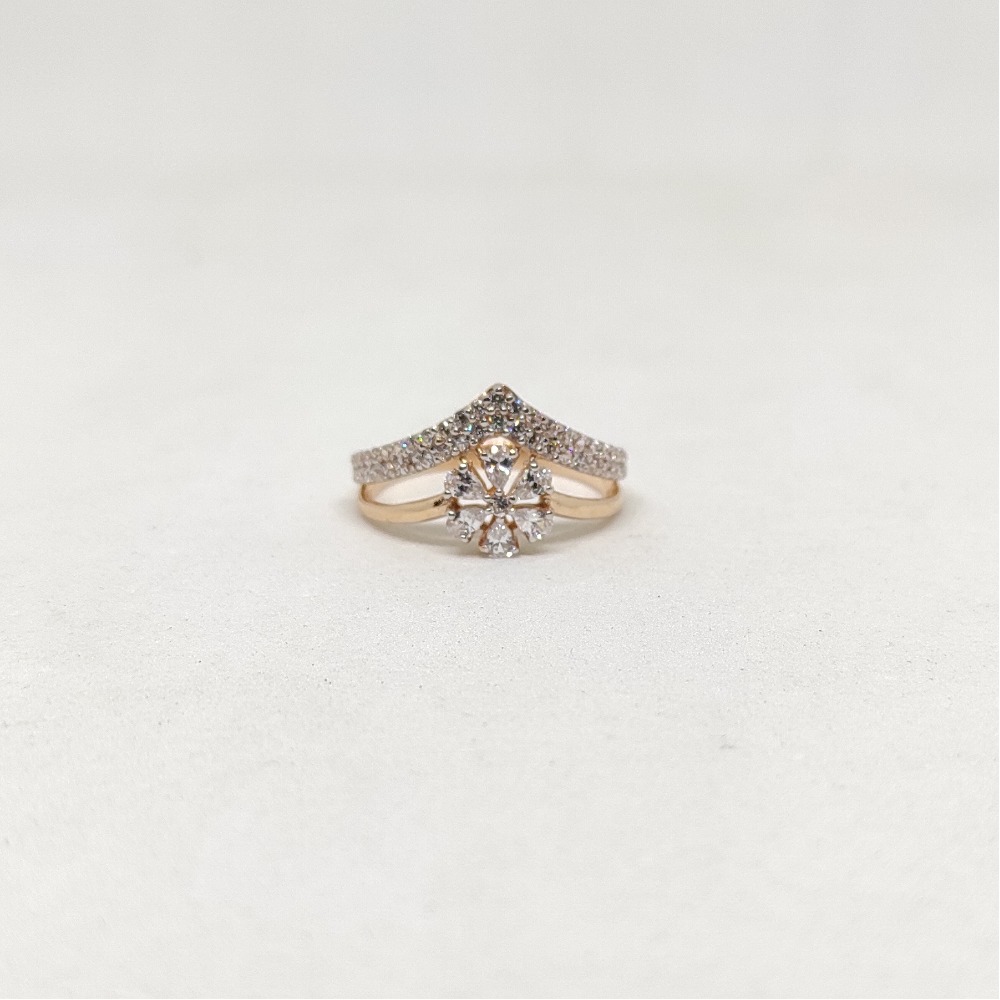 18k Rose Gold Single Diamond Ring