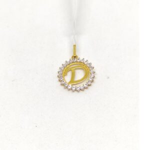 18k Gold D Alphabet Pendant