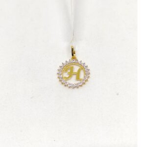 18k Gold H Alphabet Pendant