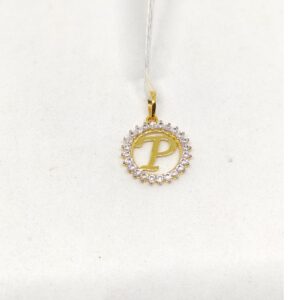 18k Gold P Alphabet Pendant