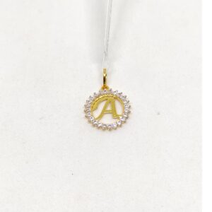18k Gold a Alphabet Pendant