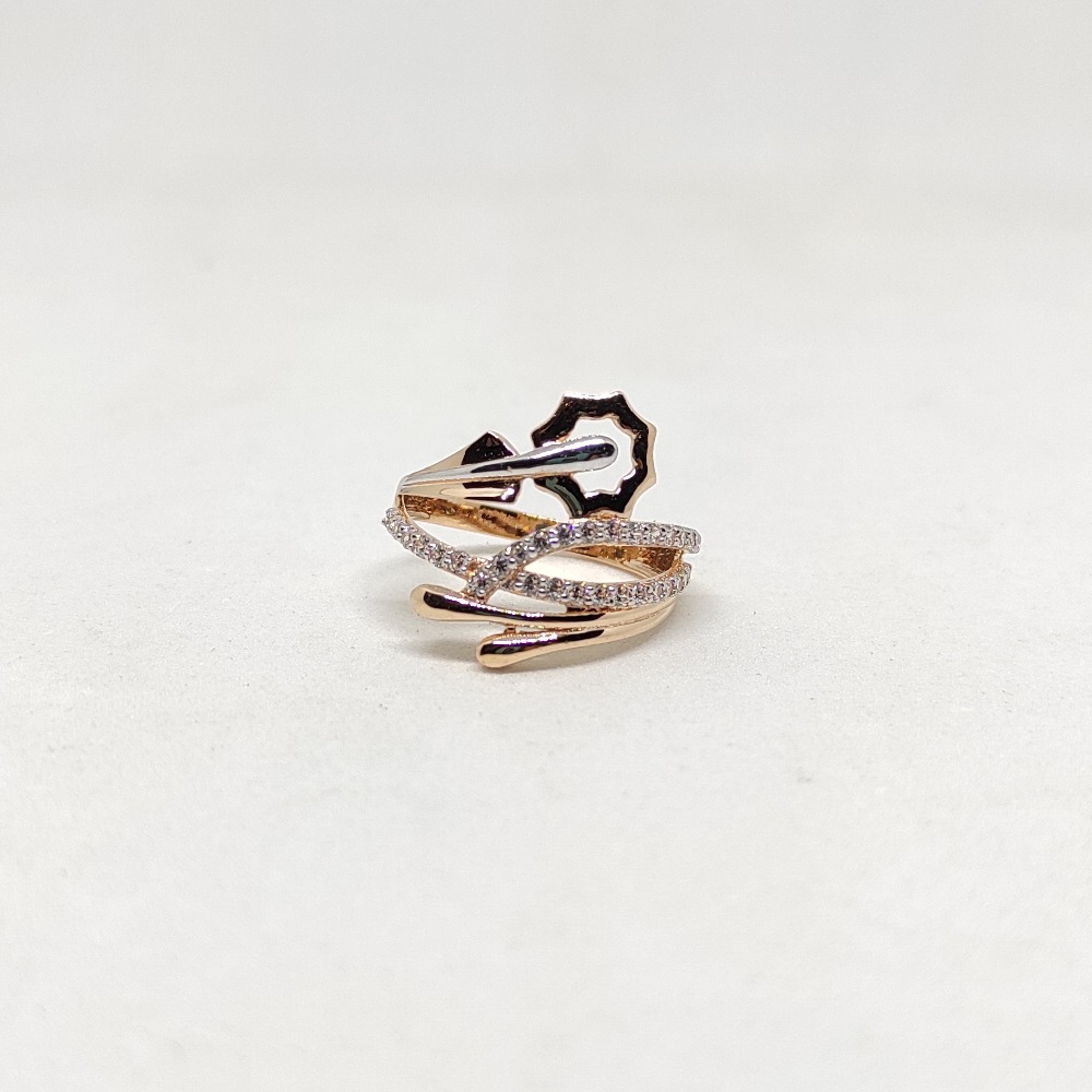 18k Rose gold with Butterfly cz Diamond ring