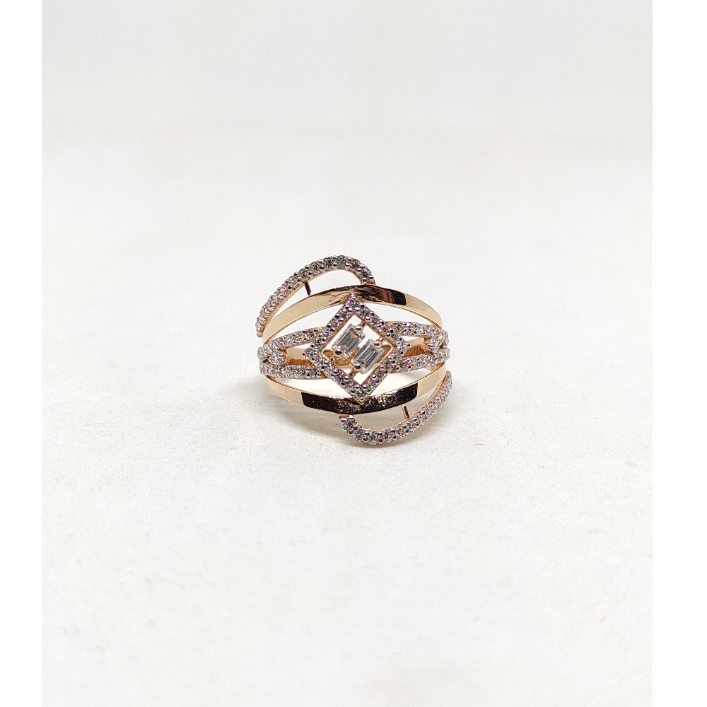 18k Rose gold cz Versatile ring