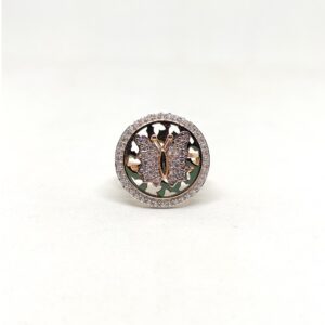 18k Rose gold cz Butterfly design ring