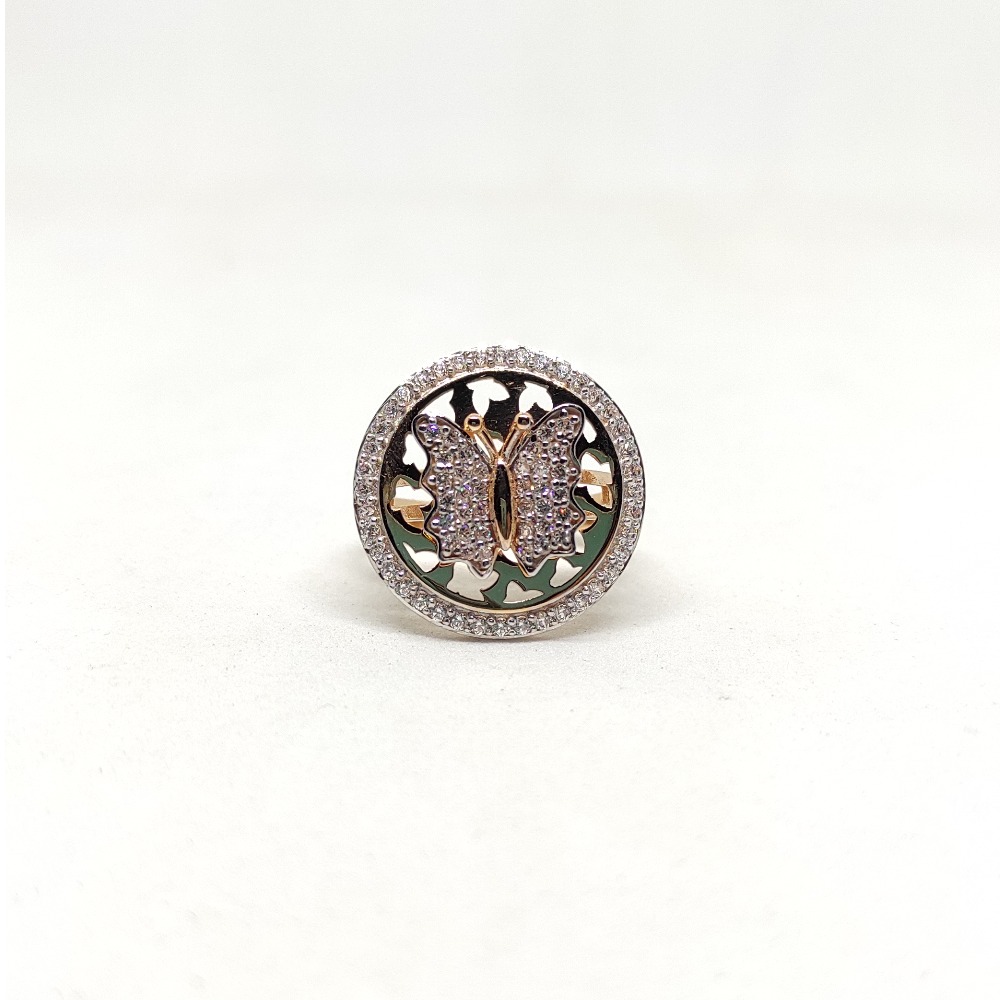 18k Rose gold cz Butterfly design ring