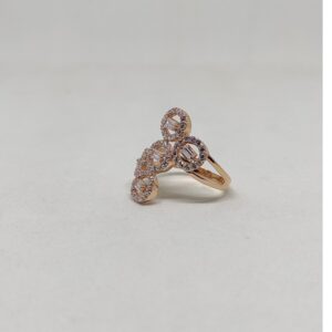 18k Rose gold cz Multiple Round design ring