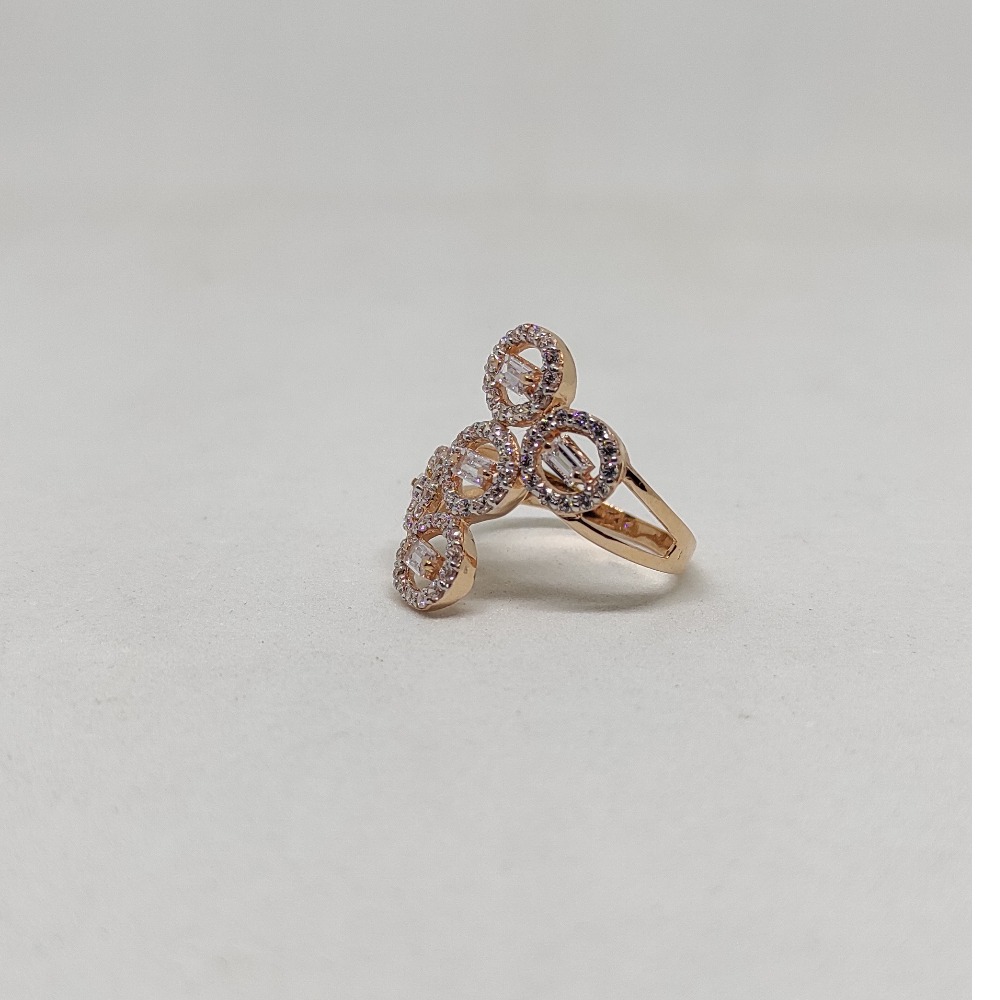 18k Rose gold cz Multiple Round design ring