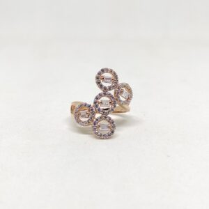 18k Rose gold cz Multiple Round design ring