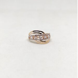 18k Rose gold cz stone ring