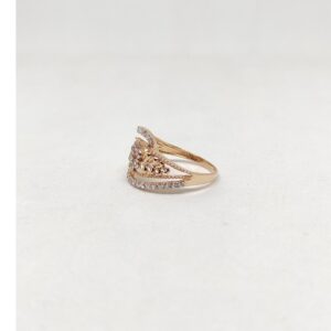 18k Rose gold cz Modern design ring