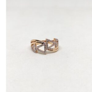 18k Rose gold cz Multiple Triangle designs ring