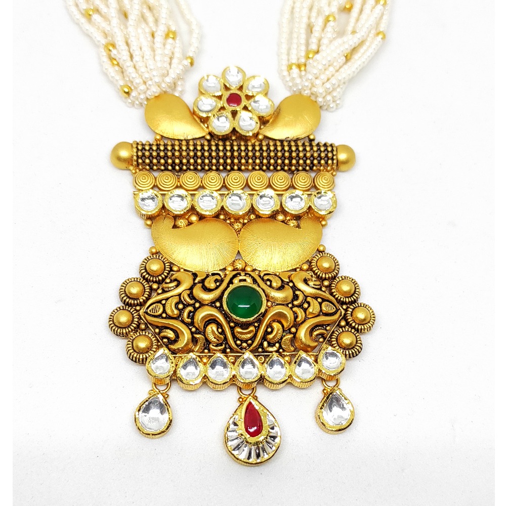 916 gold rajwadi Antique necklace set
