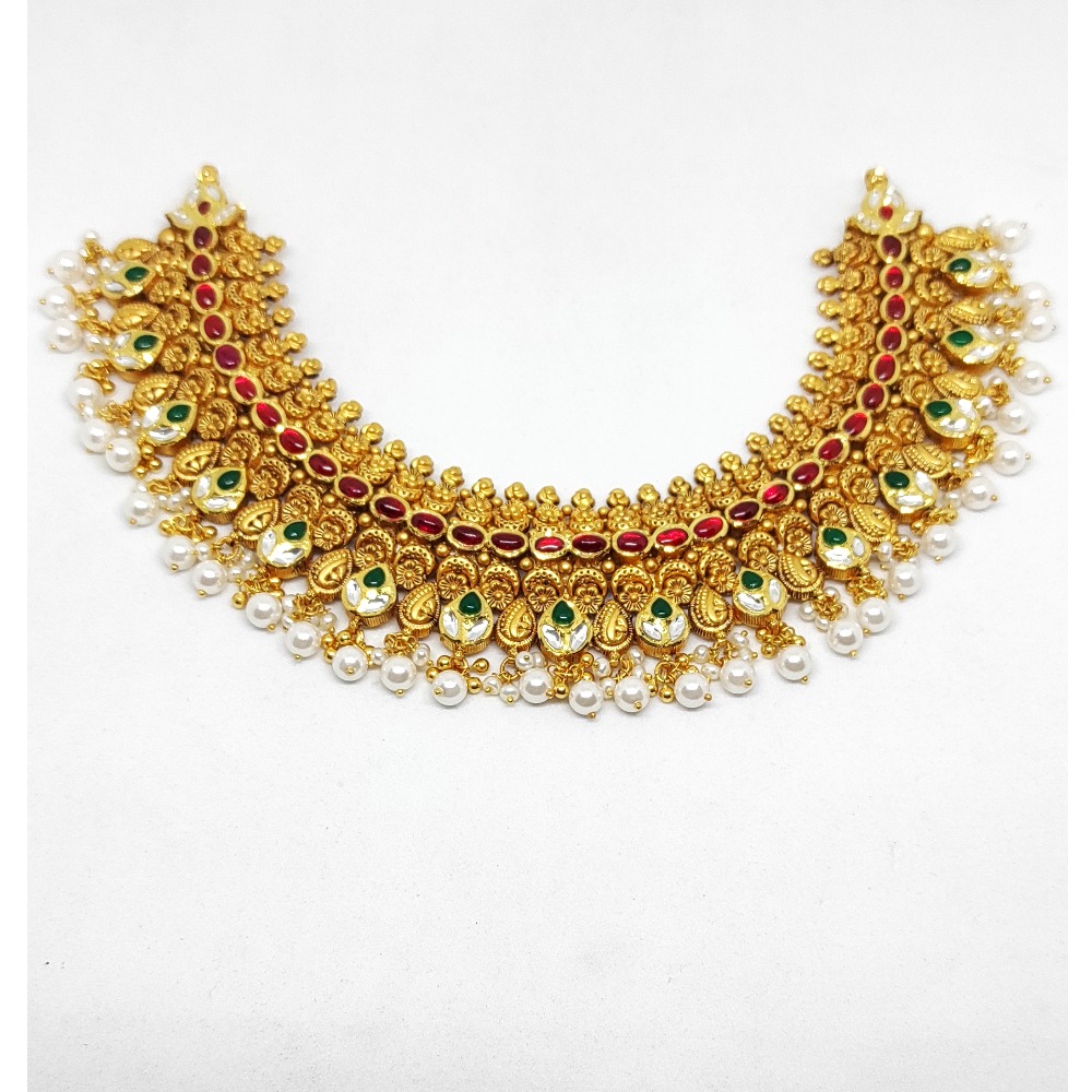 22k gold Multicolor kundan necklace set