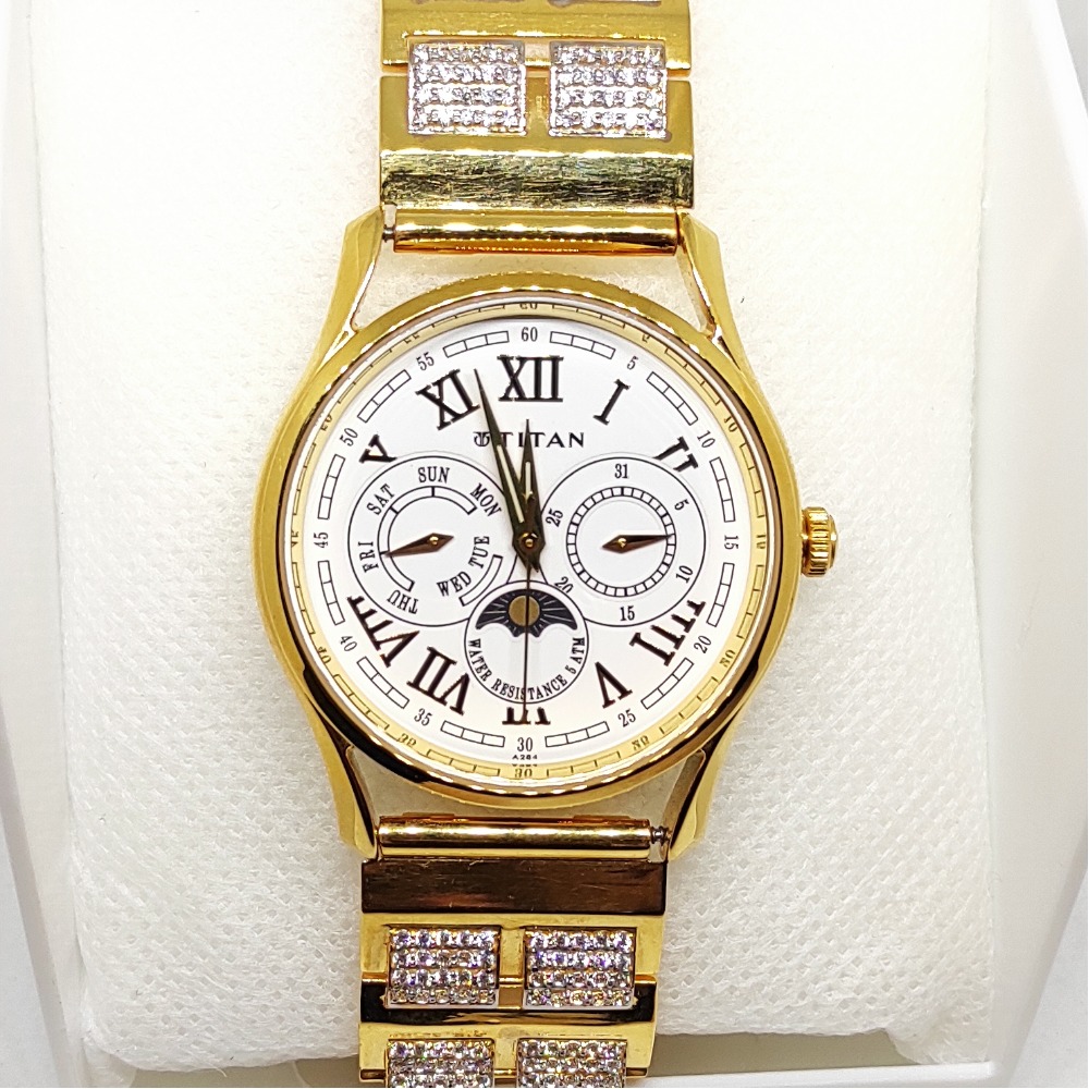 Fancy CZ Gold Watch