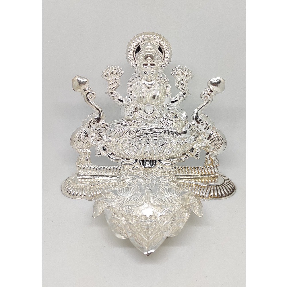 Silver Goddess Lakshmiji With Divi Stand