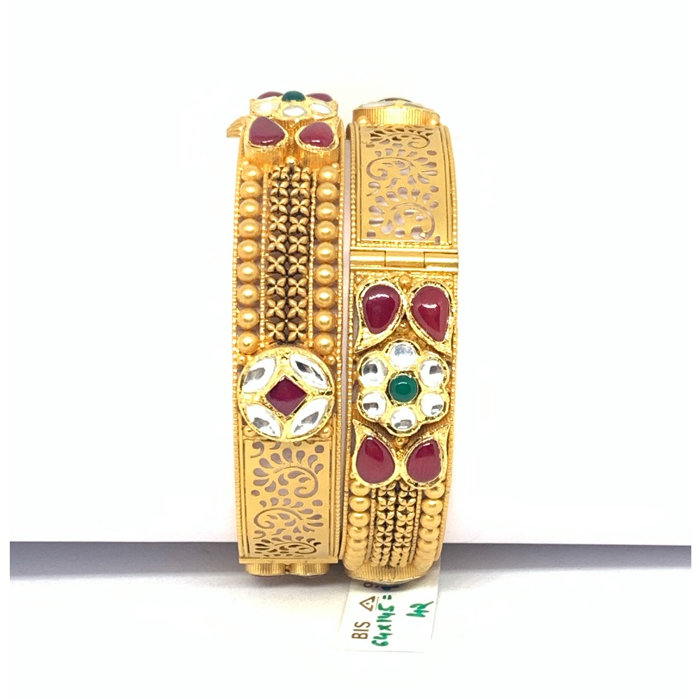 Designer gold antique bangles
