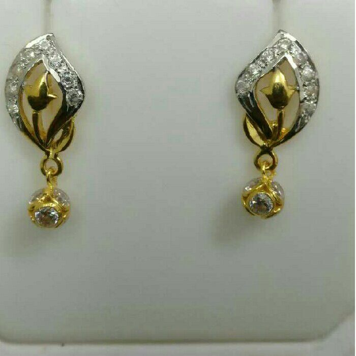 Gold CZ Ladies Earrings
