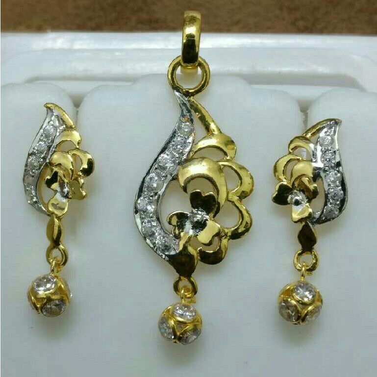 Designer Gold CZ Flower Earrings