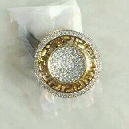 Diamond Round Yellow Ladies Ring