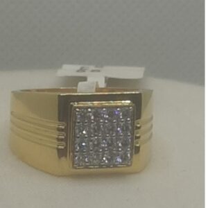 18k Gold Diamond Ring For Men's