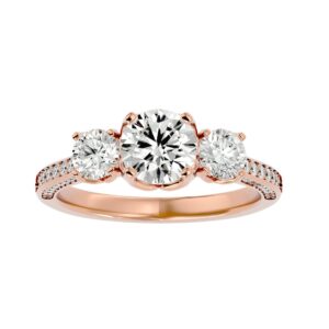 22KT Gold Three Diamond Ring