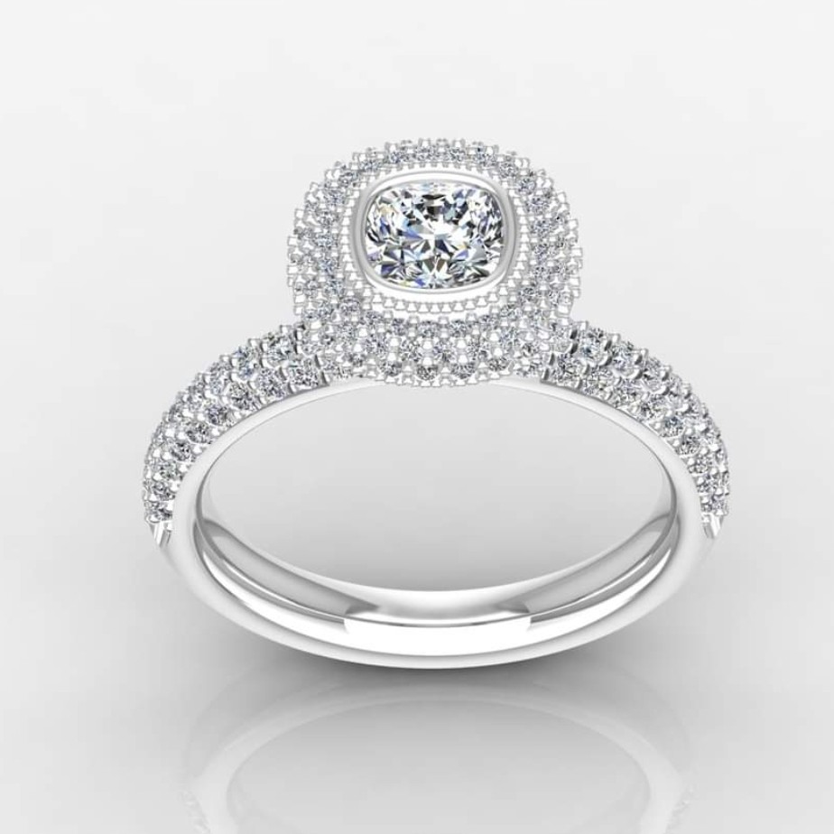 daimond ring 14 k HM WHITE GOLD RING