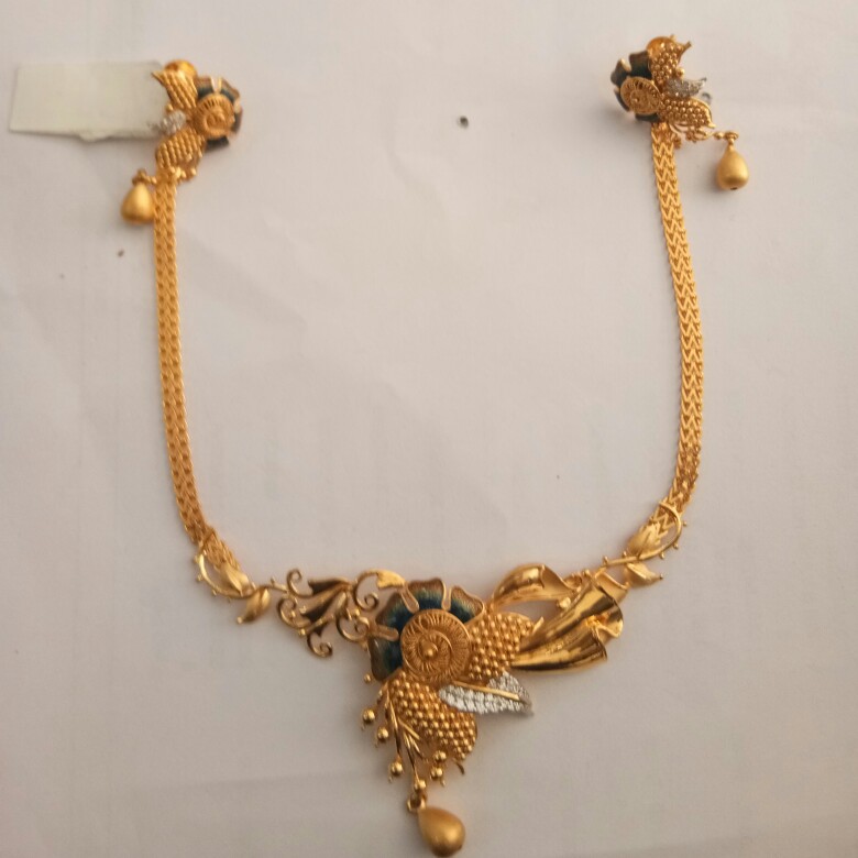 916 Gold hallmark Necklace set OE2370