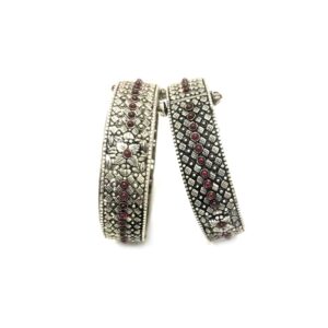 925 Silver Antique Marron Color Stone Kada