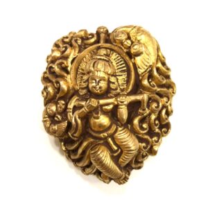 22KT Gold Temple Work Krishna Pendant