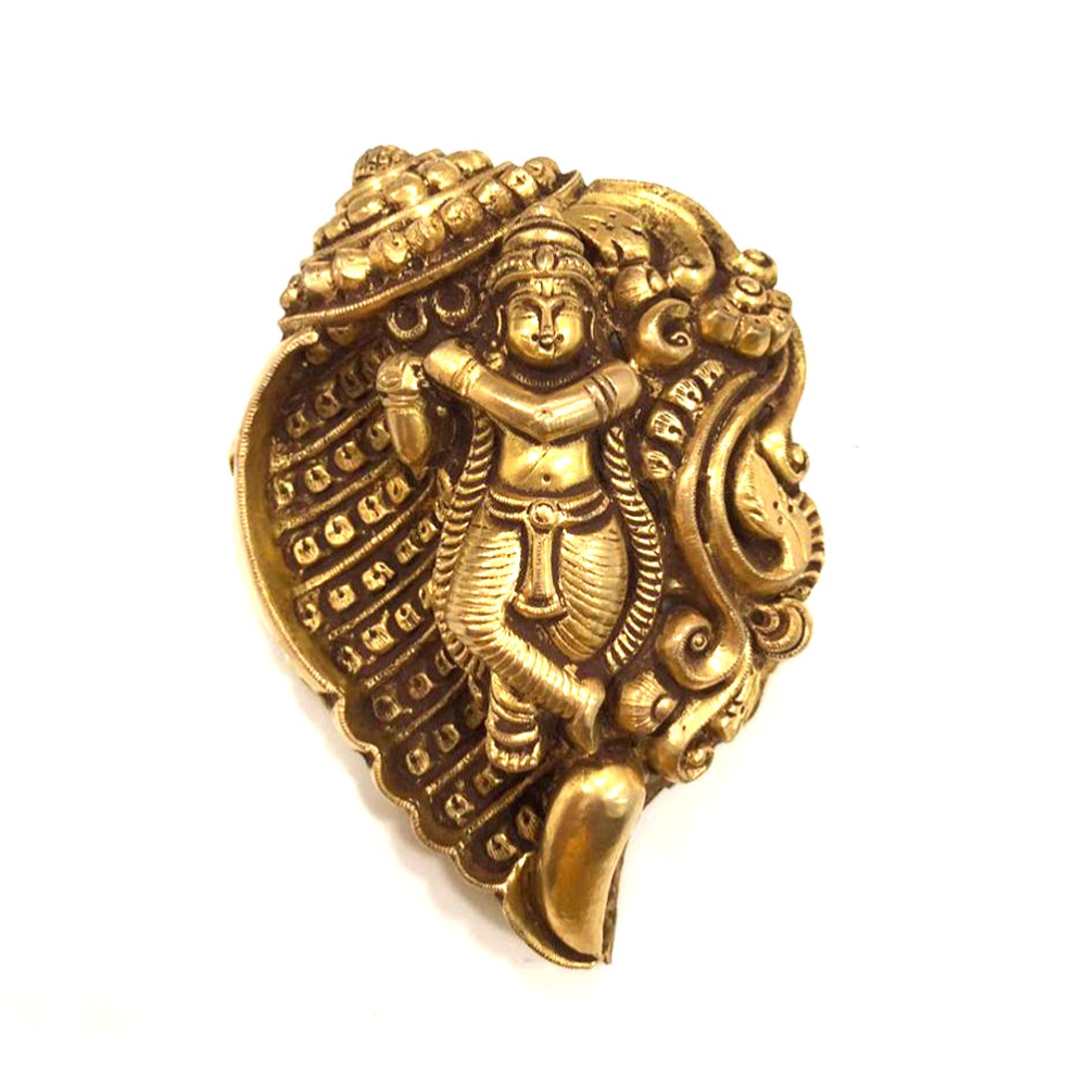 916 Gold Temple Work Krishna Pendant