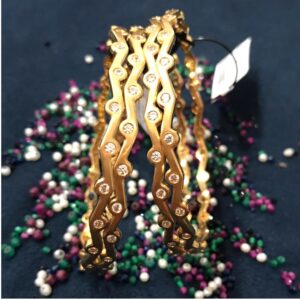 916 Gold Designer CZ Bangle