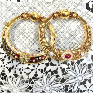 22KT Gold Antique Kundan Kada