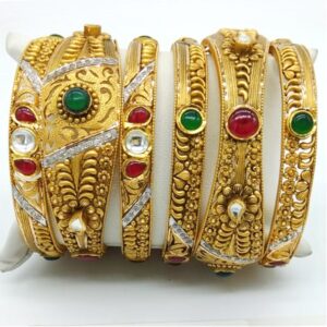 916 Gold Attractive Studded Kada