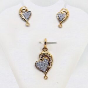 916 cz gold pendant set sk-ps010