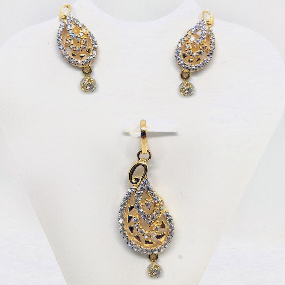 22KT Gold CZ Pendant Set SK-PS005