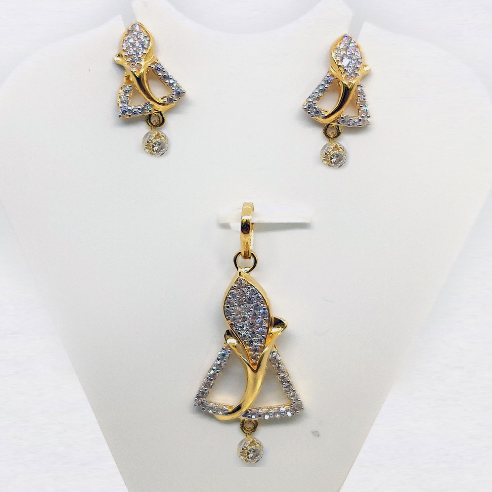 22KT Gold CZ Pendant Set SK-PS003