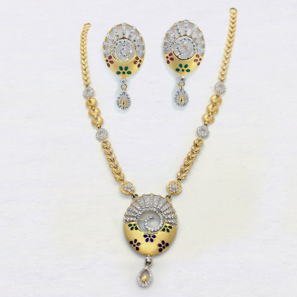 916 Gold Designer Necklace Set SK-N013