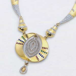 22KT CZ Gold Necklace Set SK-N012