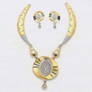 22KT CZ Gold Necklace Set SK-N012