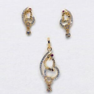 916 Gold CZ Pendant Set SK-P001