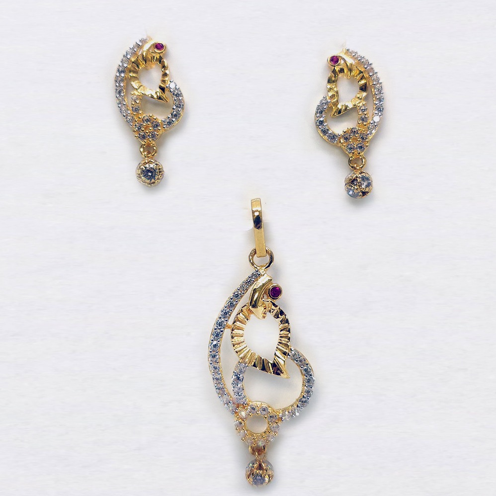 916 Gold CZ Pendant Set SK-P001