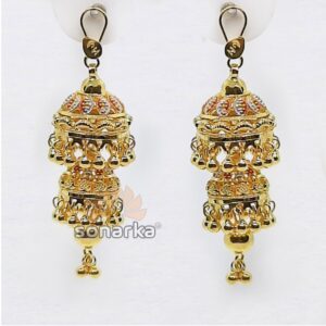 Drop dome jumar gold earring sk - e003