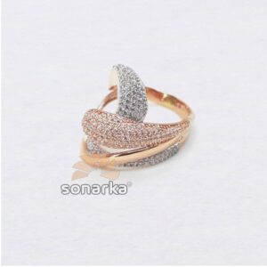 18k Designer CZ Rose Gold Ring SK - R002