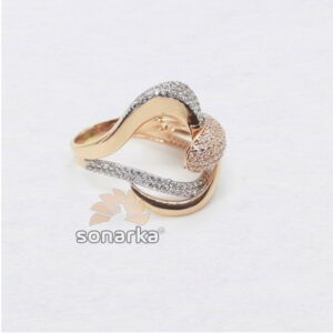 18k Designer CZ Rose Gold Ring SK - R002