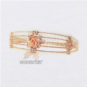 18k Floral CZ Rose Gold Bracelet SK - R001
