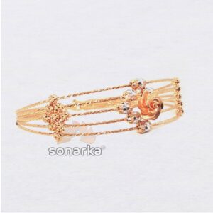 18k Floral CZ Rose Gold Bracelet SK - R001
