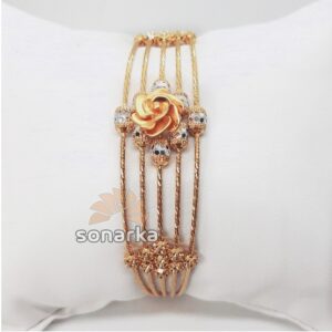 18k Floral CZ Rose Gold Bracelet SK - R001
