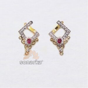 22kt gold modern cz diamond earrings