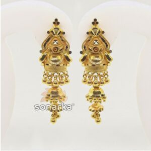 916 plain gold jummar earrings